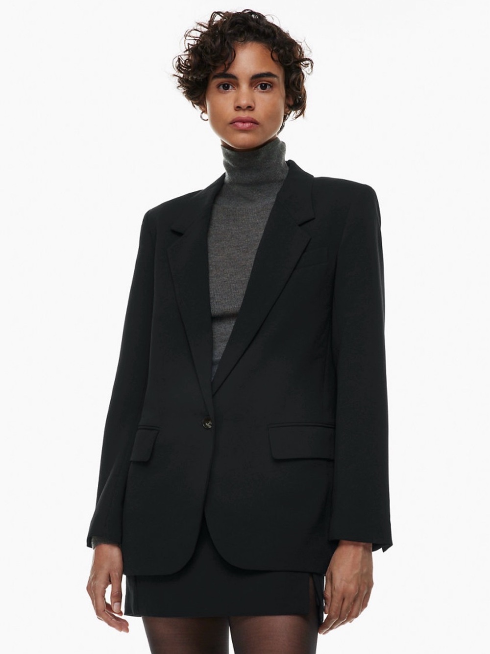 Aritzia Wilfred Generation Blazer Black Size L Oversized Crepette